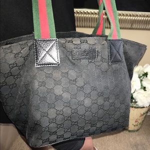 Gucci Black Canvas GG Logo Bag